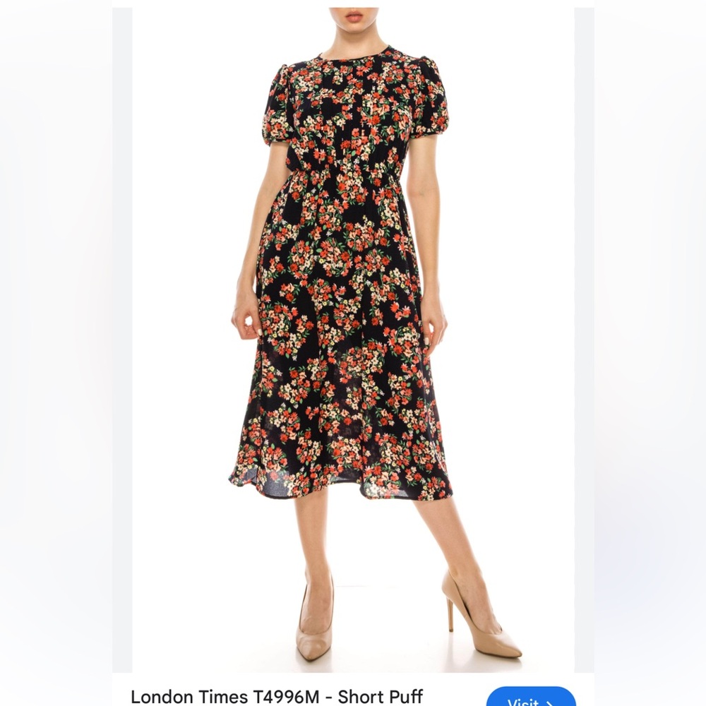 Floral Black Dress London Times size 10